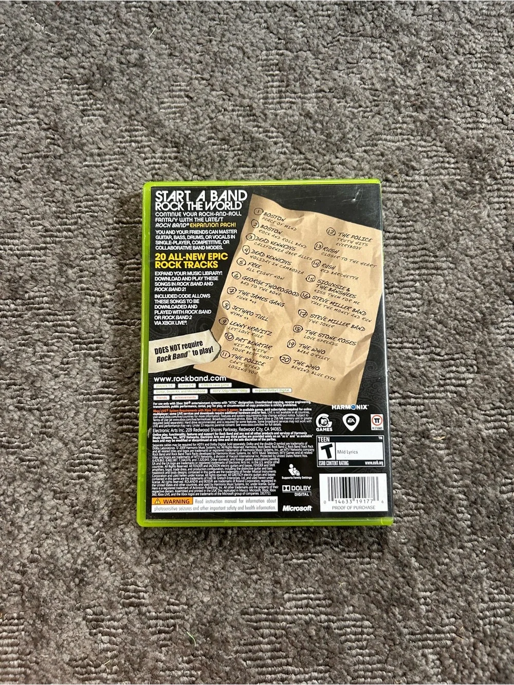 adidas Black and Red Rock Band: Classic Rock Xbox 360 Game Case